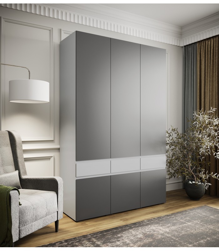 Шкаф Мерида (1,5) камень серый/графит серый