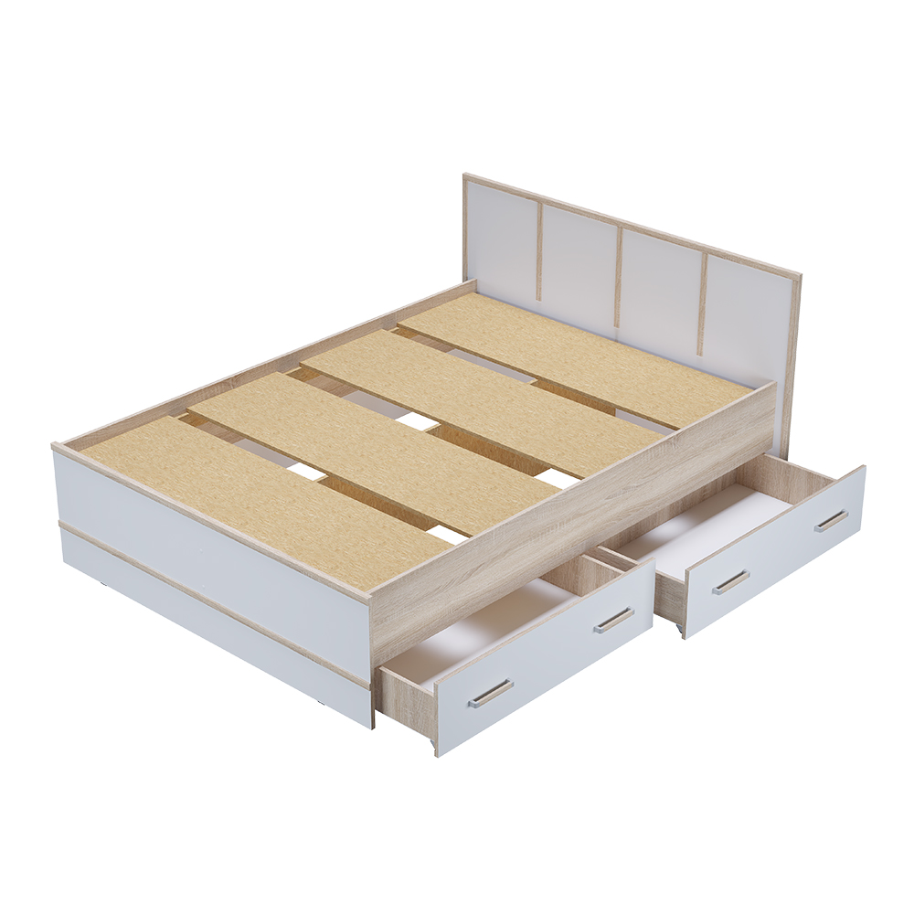 Кровать 1,4 м "Сакура" дуб сонома/белый