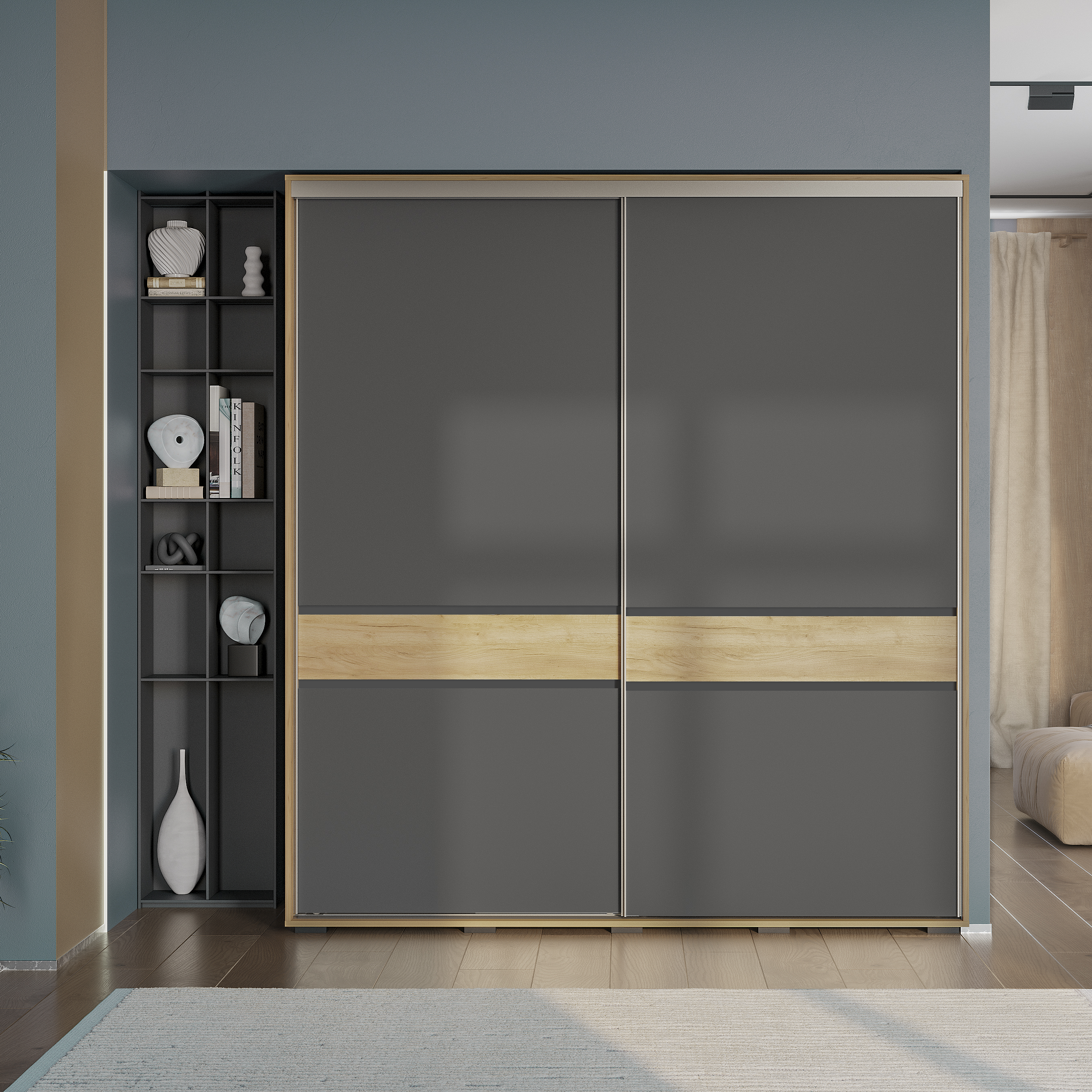 Шкаф-купе "Крафт-10" Крафт/Графит