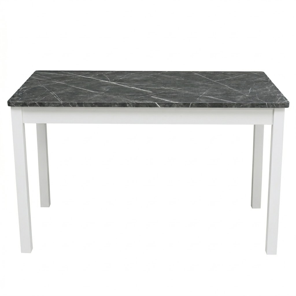 Стол Буони раздвижной 1400(2000)*800 ноги квадро белые Белое Пл.3102 Черный Тунис Висма