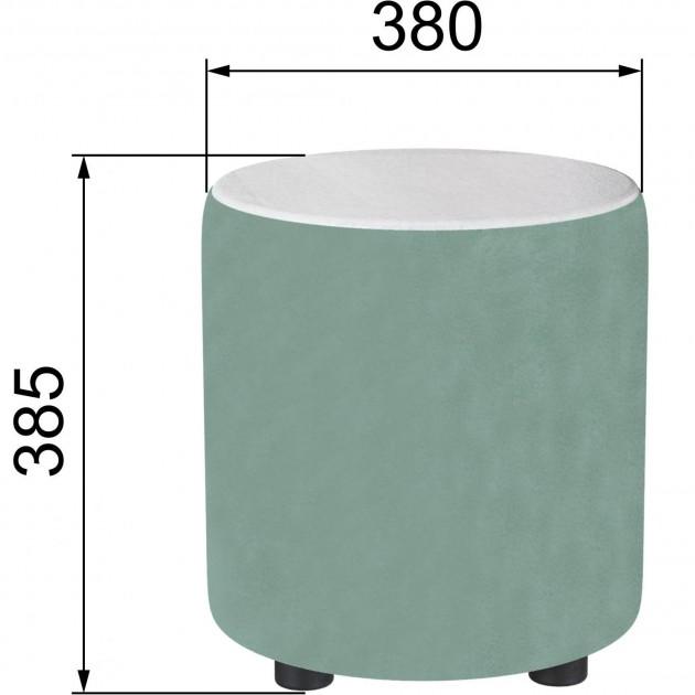 Пуф Пай мятный/мдф холст белый