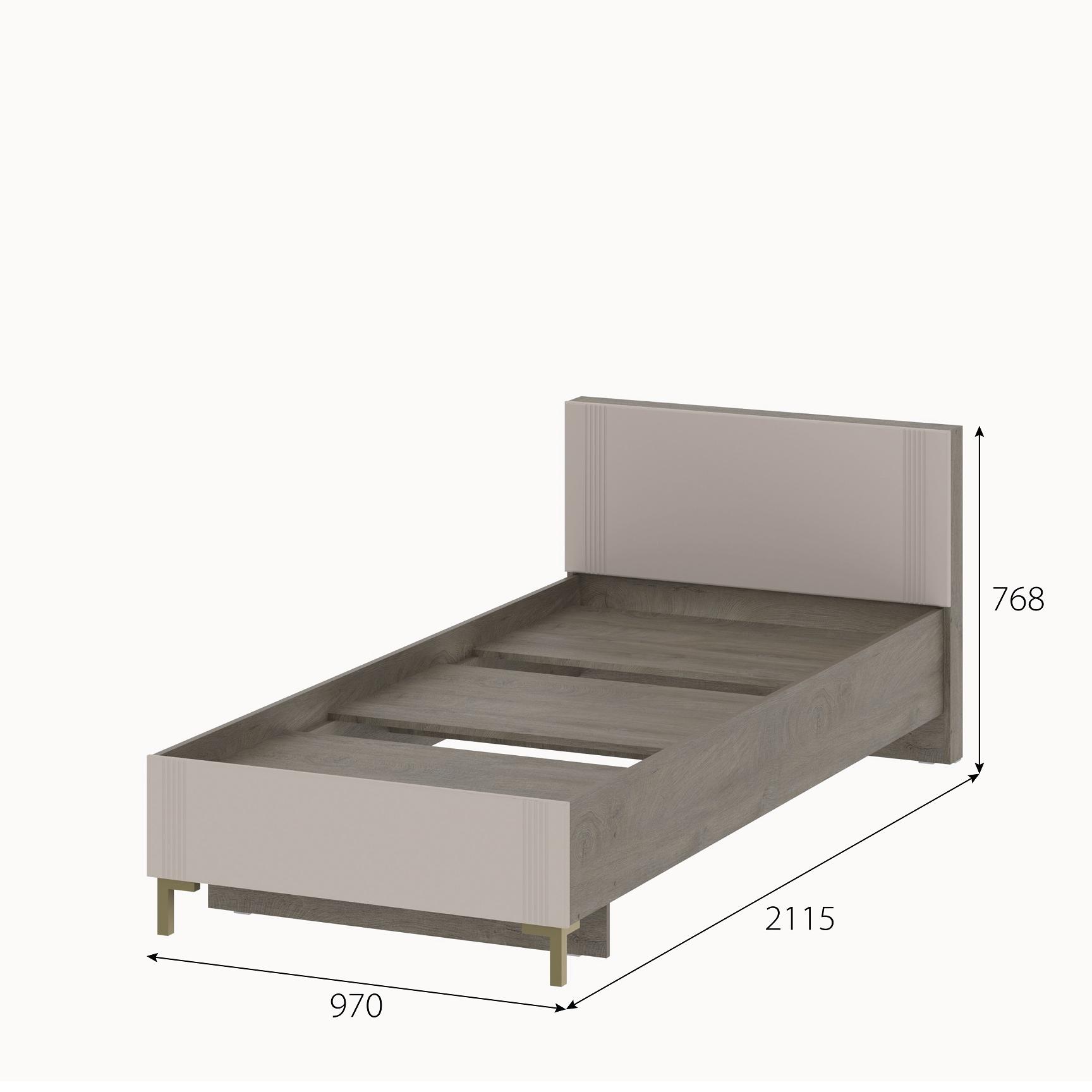 Модульная система "Одетта" Кровать (0,9х2,0) (КР2) (Меланж/Дуб Эндгрейн)