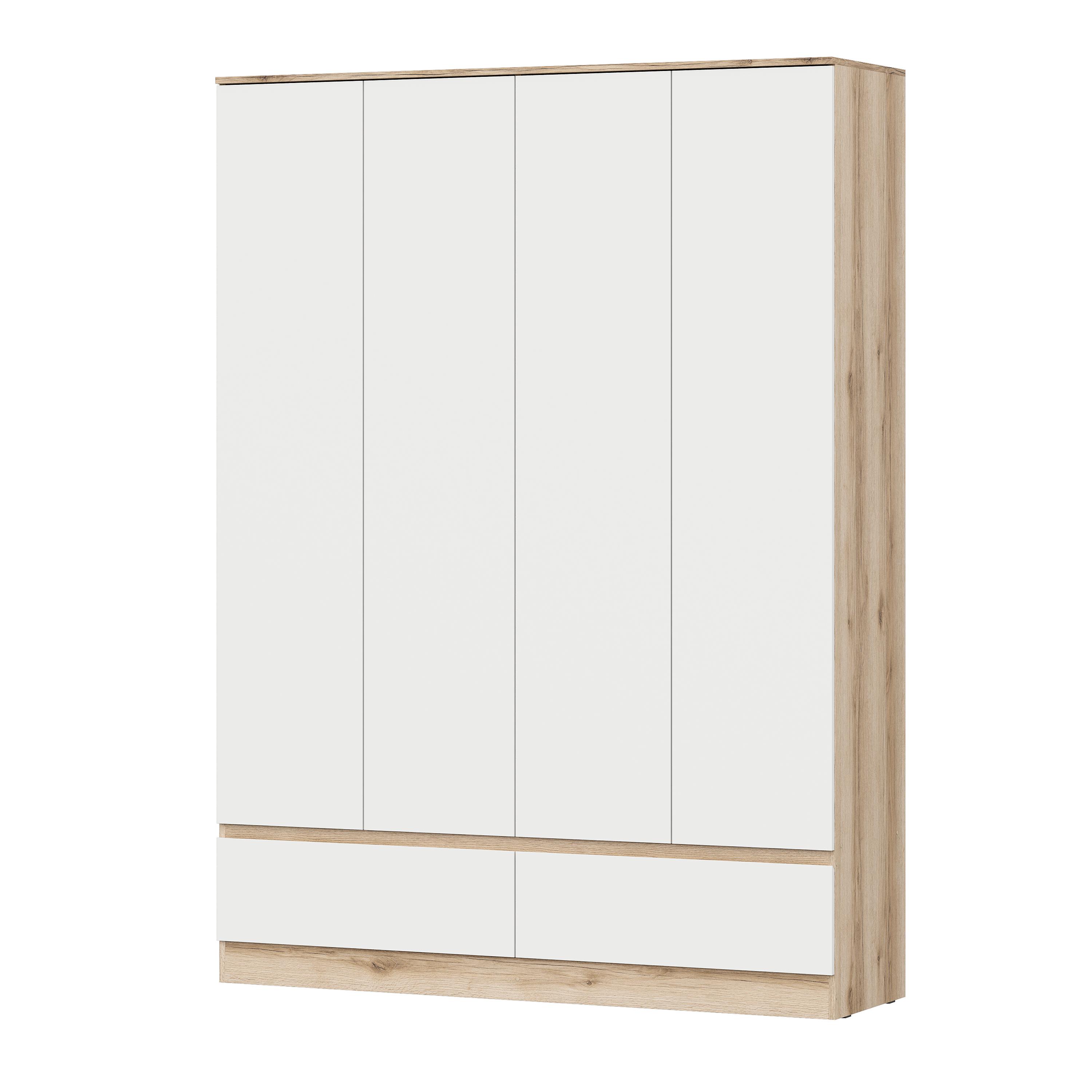 Модульная система "Брауни" Шкаф четырехстворчатый (с ящиками) Дуб Делано/Белый NN Модульная система "Брауни" Шкаф четырехстворчатый (с ящиками) Дуб Делано/Белый NN