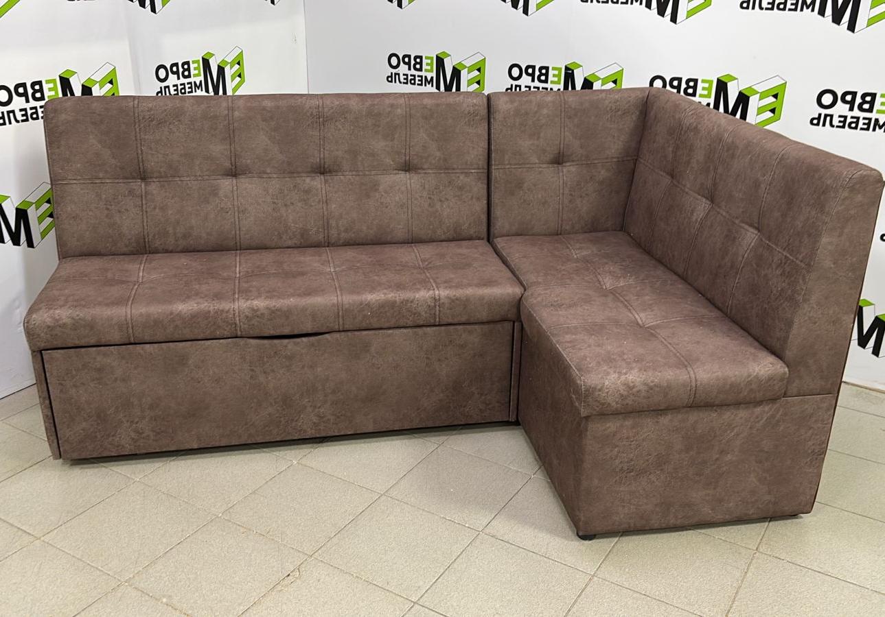 Диван угловой Визит (правый) Тк.Дакота какао 1 кат Евромебель