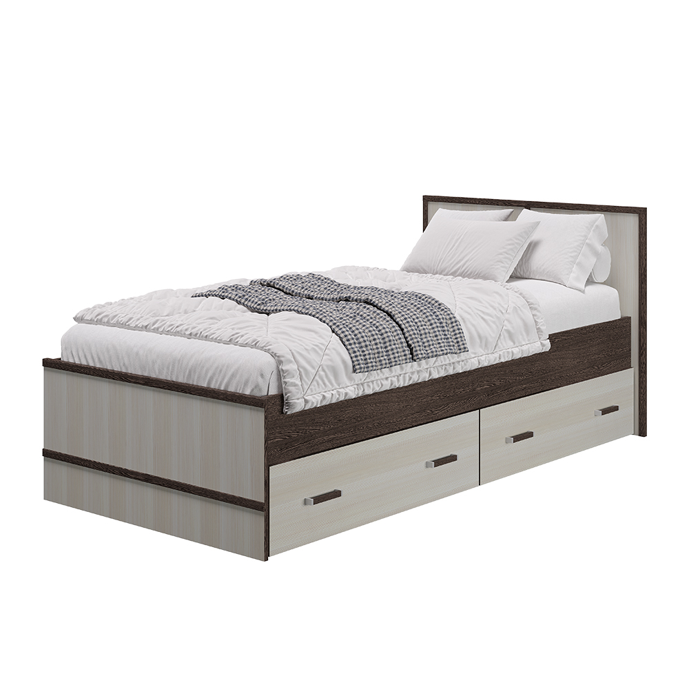 Кровать 0,9 м "Сакура" венге/лоредо