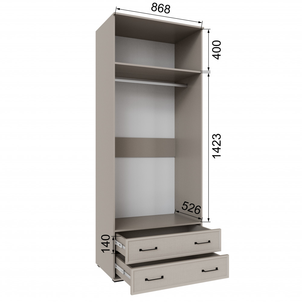Шкаф Нельсон НШ-22 без зеркала кашемир