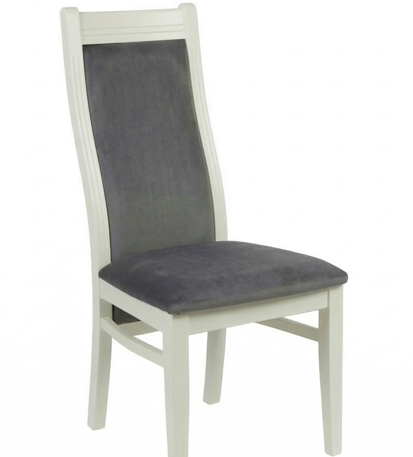 Стул Альпина мягкая (BOX 4) белая эмаль Тк.Катанья Сильвер (С-11) Краснодар