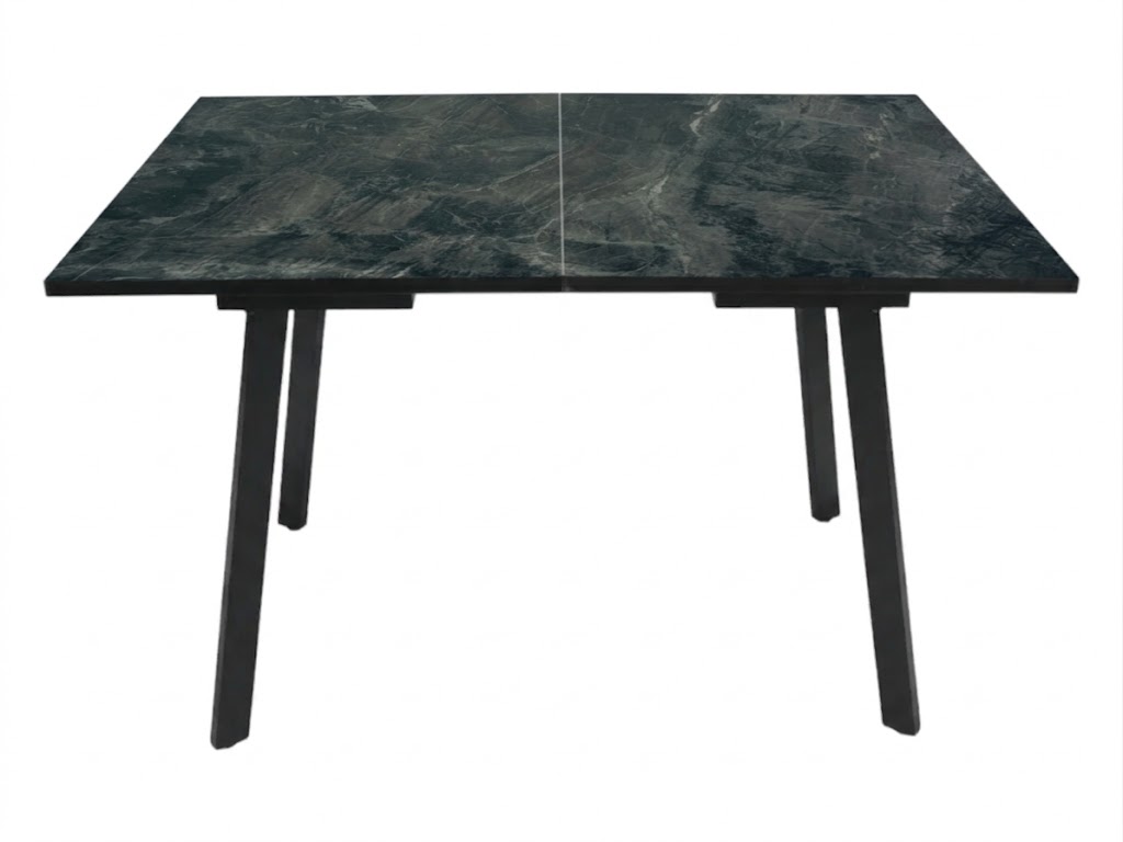 Стол Олимп раздвижной 1100(1430)*700 ноги лофт черный Черное Пл.3085 Марцена темно-серая Висма