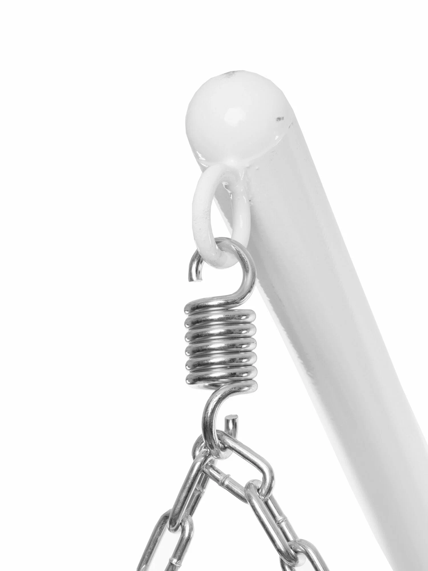 Подвесное кресло ДЛЯ ДВОИХ с ротангом белое, голубая подушка