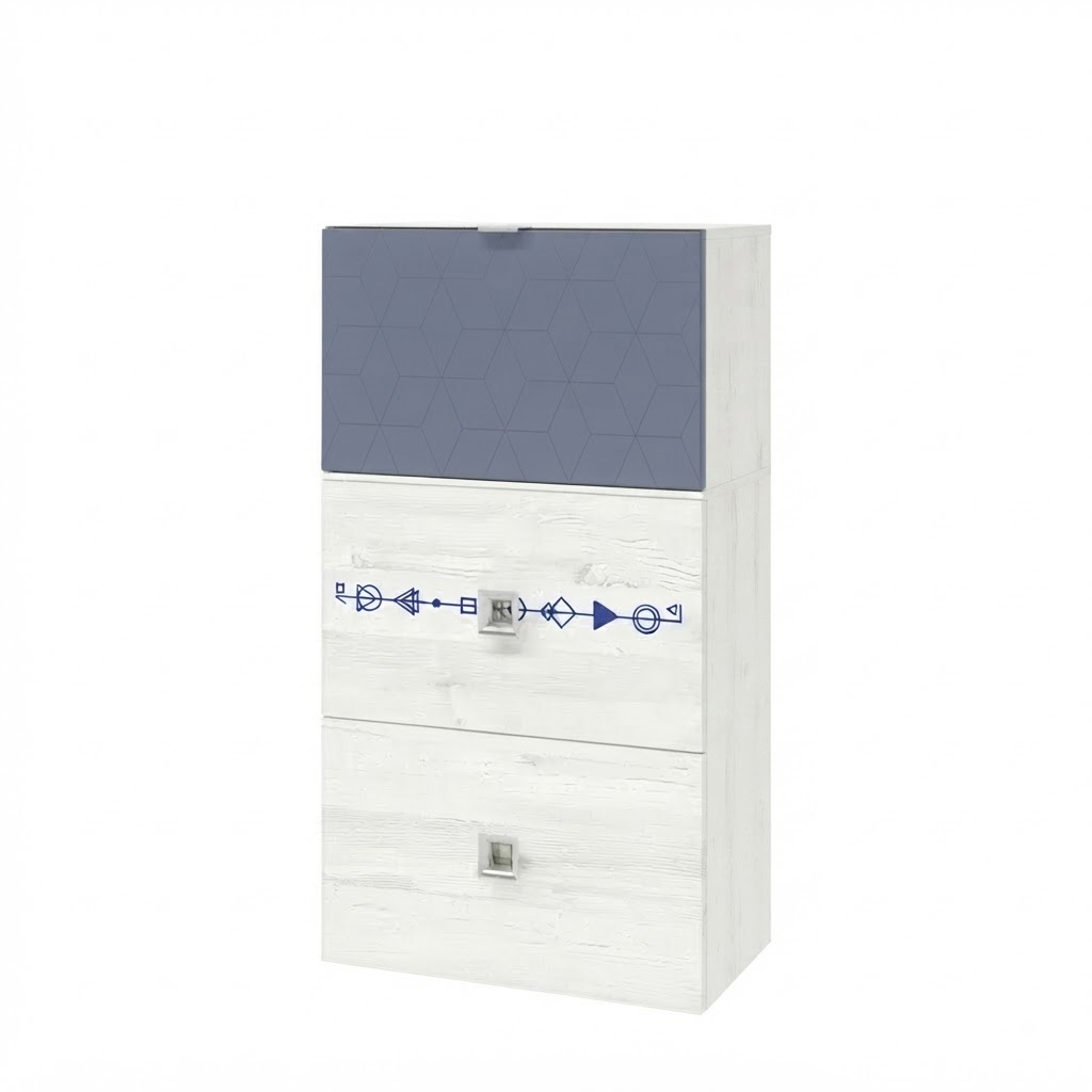 Поло Фасад №01/1 Комод 500 (синий геометрия)