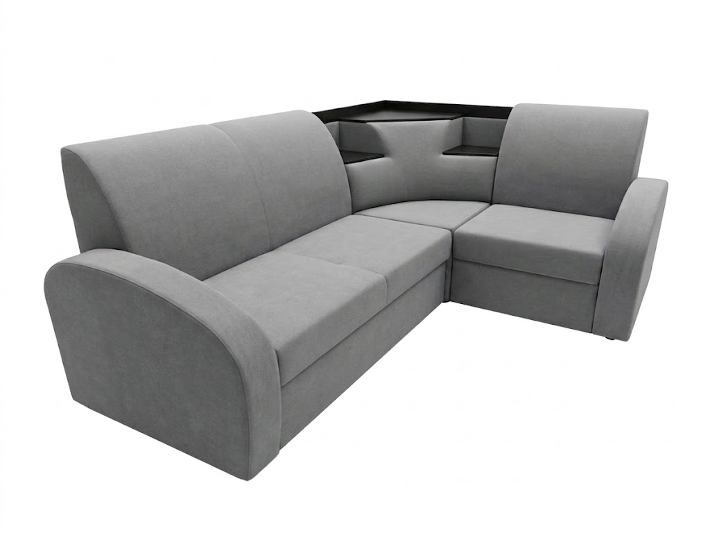 Диван Парус угловой Д1/УГ/Д2 Тк. Snow 21 серый 4 кат ЭКО