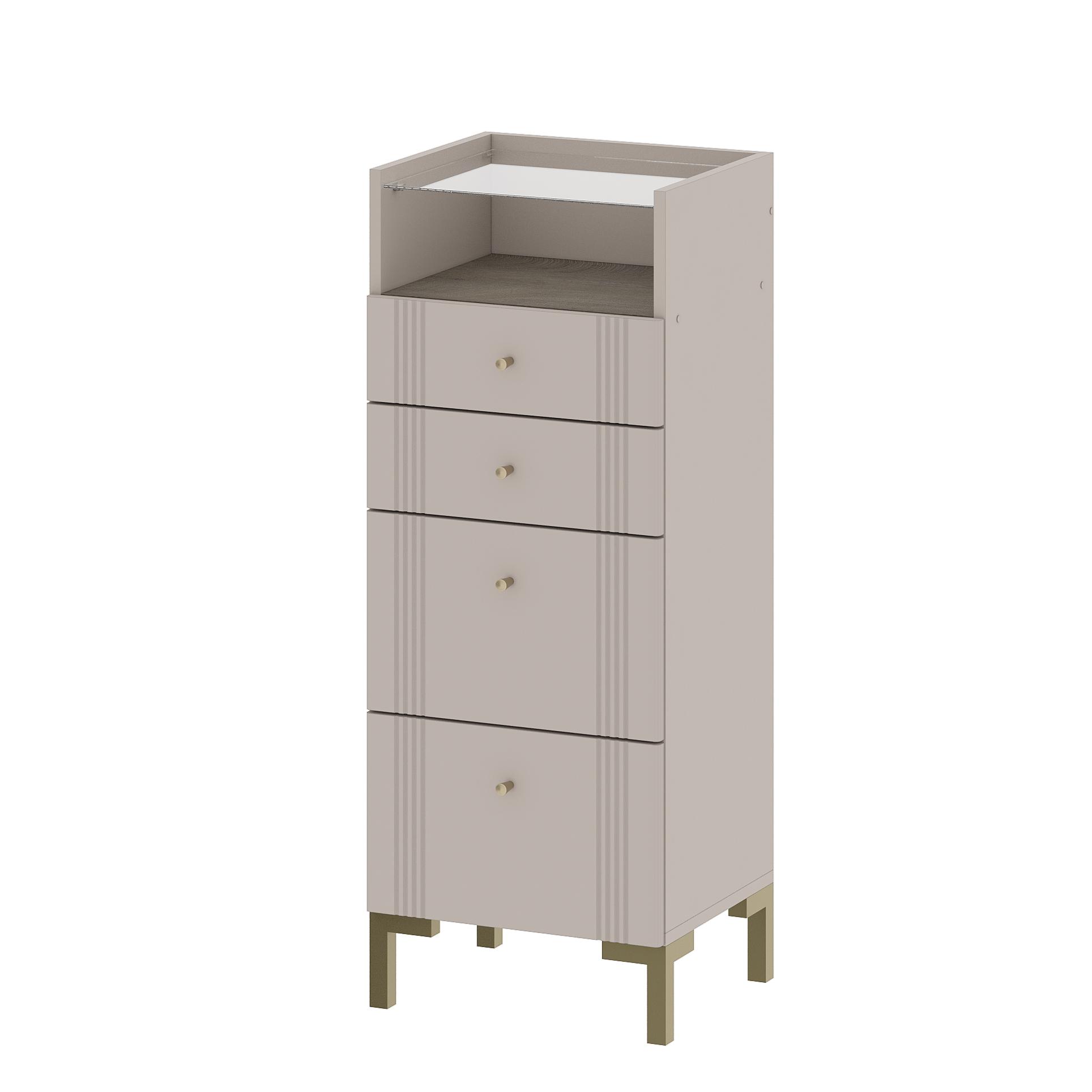 Модульная система "Одетта" Комод 4 ящика (КМ2) Меланж/Дуб Эндгрейн