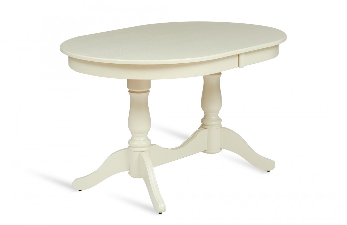 Стол Баффи раздвижной массив бука 130 (170)*90 Слоновая кость/декор 1