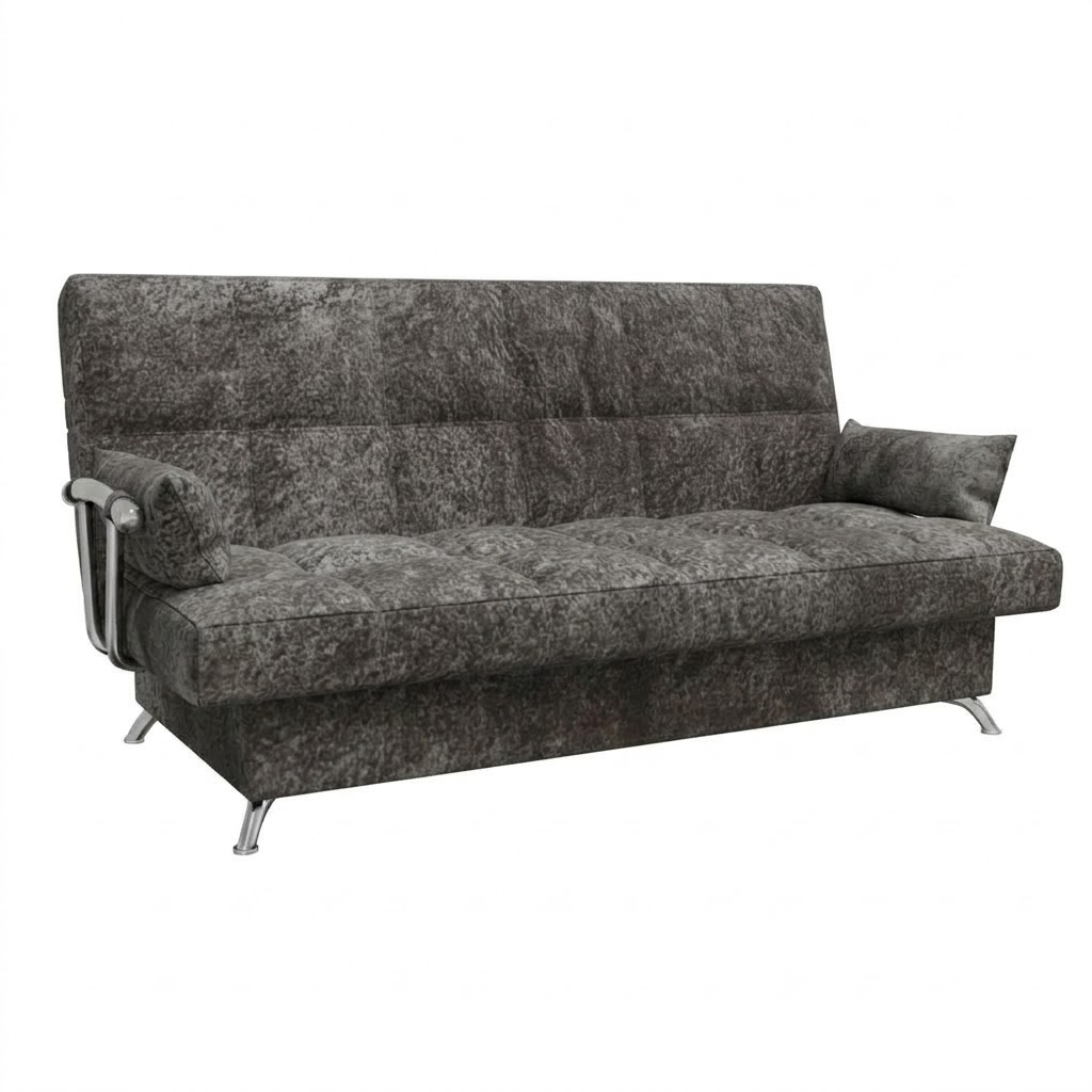 Диван Финка ДК с хром.бок. прямой Тк.DAKOTA 01 серо-коричневый 1 кат Апогей