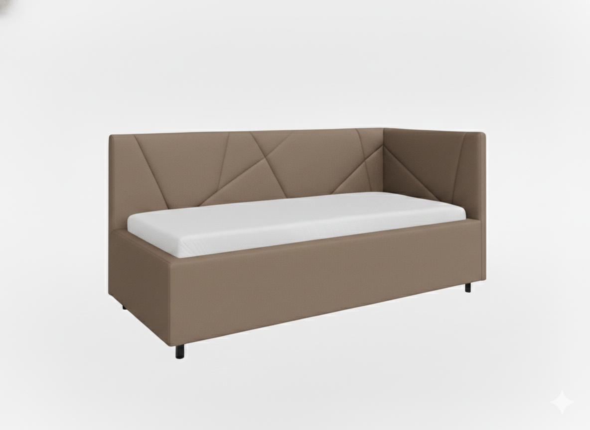 Кровать детская Рица 0,9*2,0 с П.М. правая Тк. Iceberg Humus темно-бежевый 4 кат  Апогей