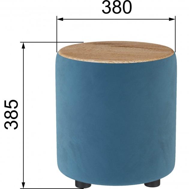 Пуф Пай светло-голубой/мдф дуб канадский