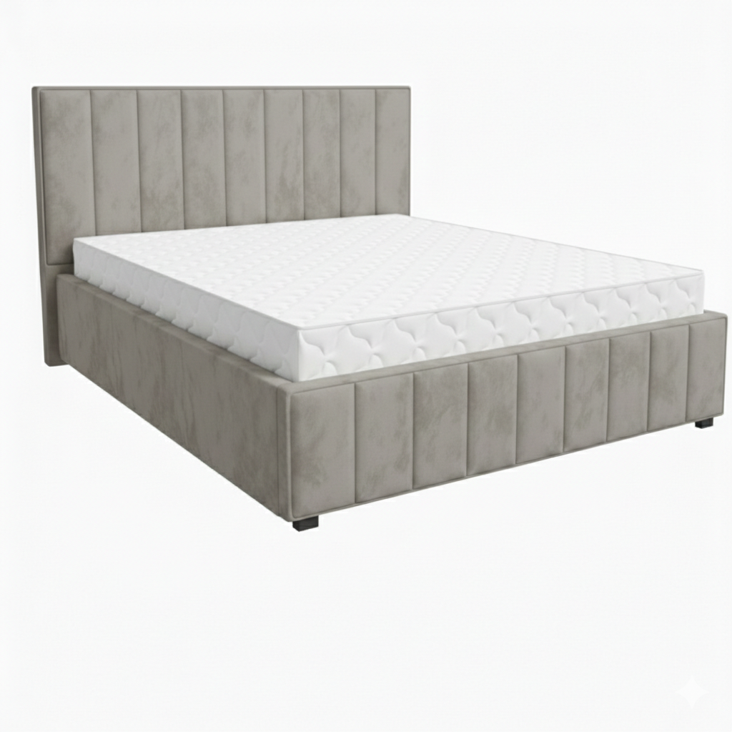 Кровать Кордова-1 1,2*2,0 с П.М. Тк. Небби 314 серый жемчуг 5 кат  Апогей