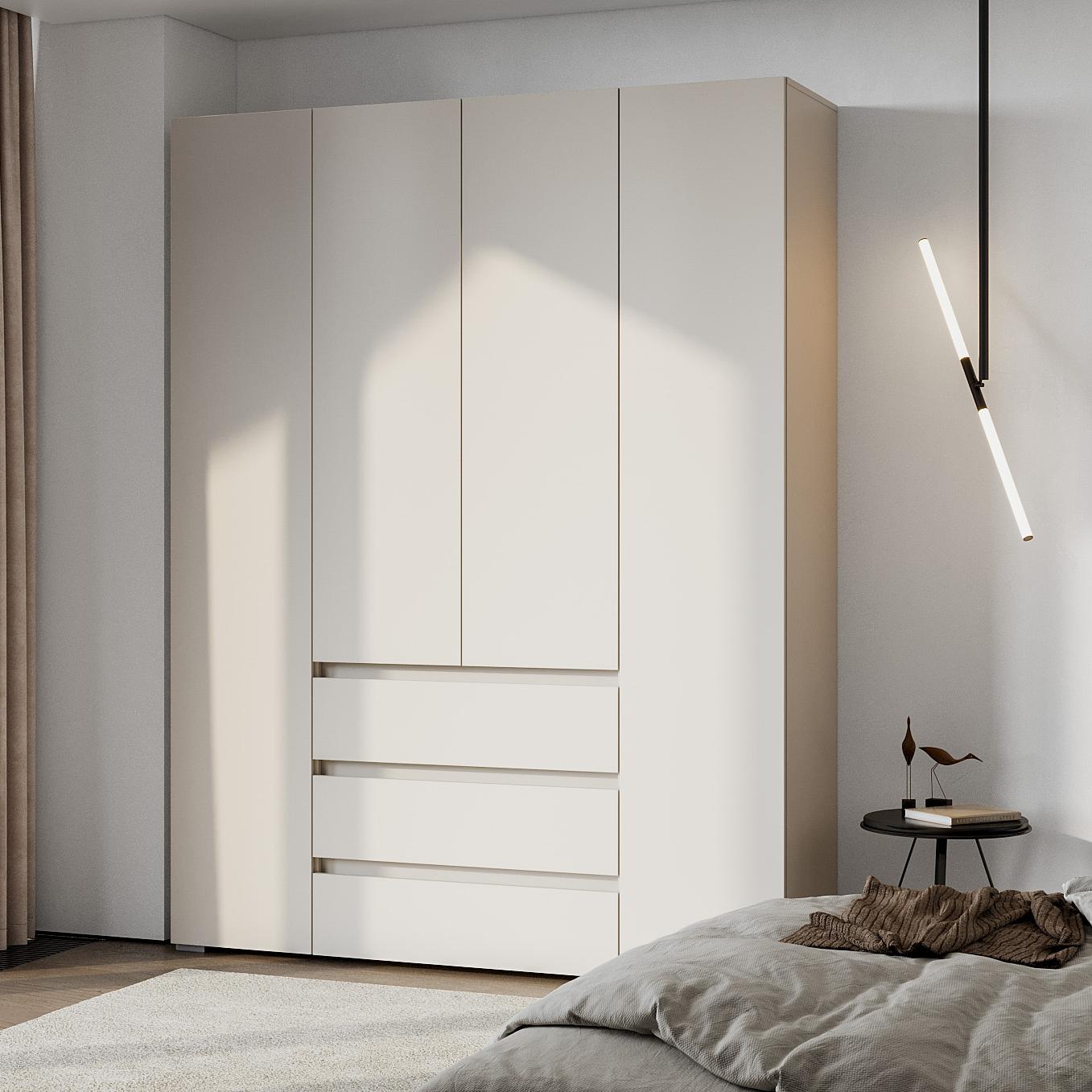 Люмо Шкаф с ящиками 4-х створчатый ШК 05 1600х2100х460 (Кашемир)