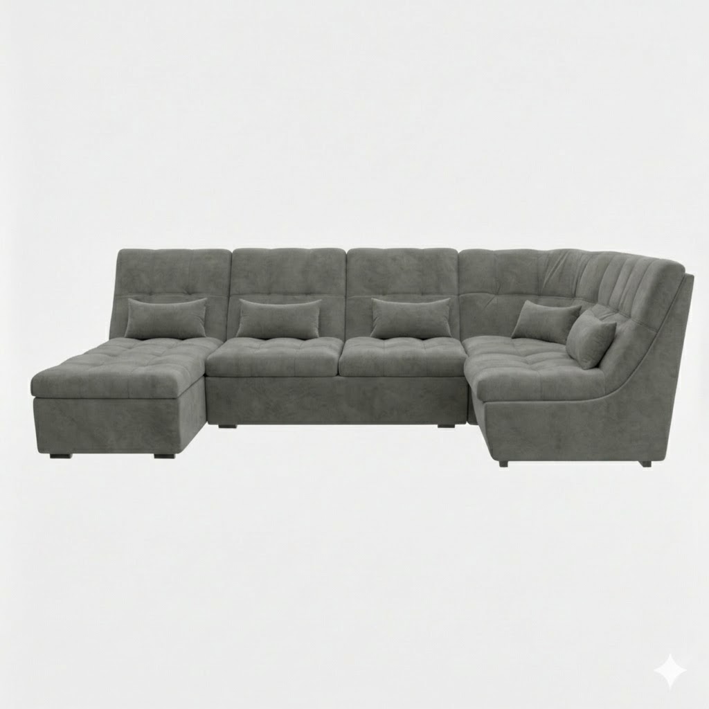 Диван угловой София-2.1 ДКУ латы Тк.Monaco 06 Grey 1 кат Апогей