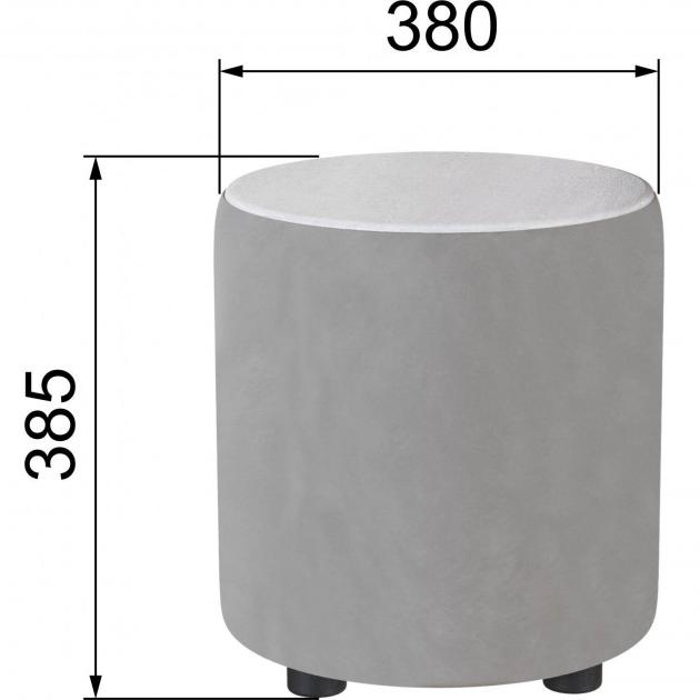 Пуф Пай светло-серый/мдф холст белый