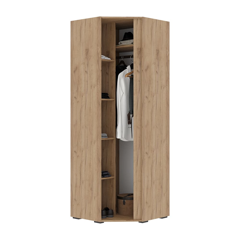 Люмо Шкаф угловой ШК 04 748х2100х748 (ДУБ КРАФТ ЗОЛОТО/СЕР)