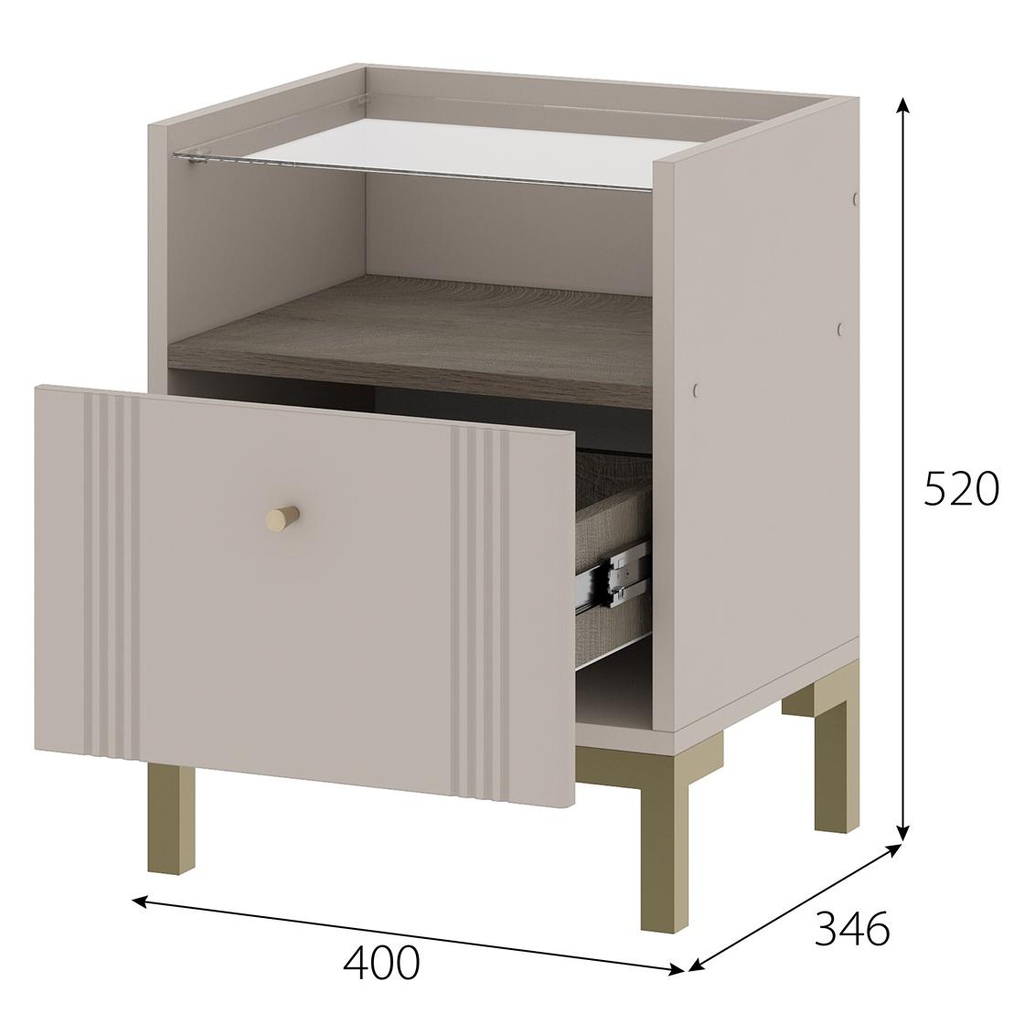 Модульная система "Одетта" Тумба прикроватная (ТБ1) Меланж/Дуб Эндгрейн