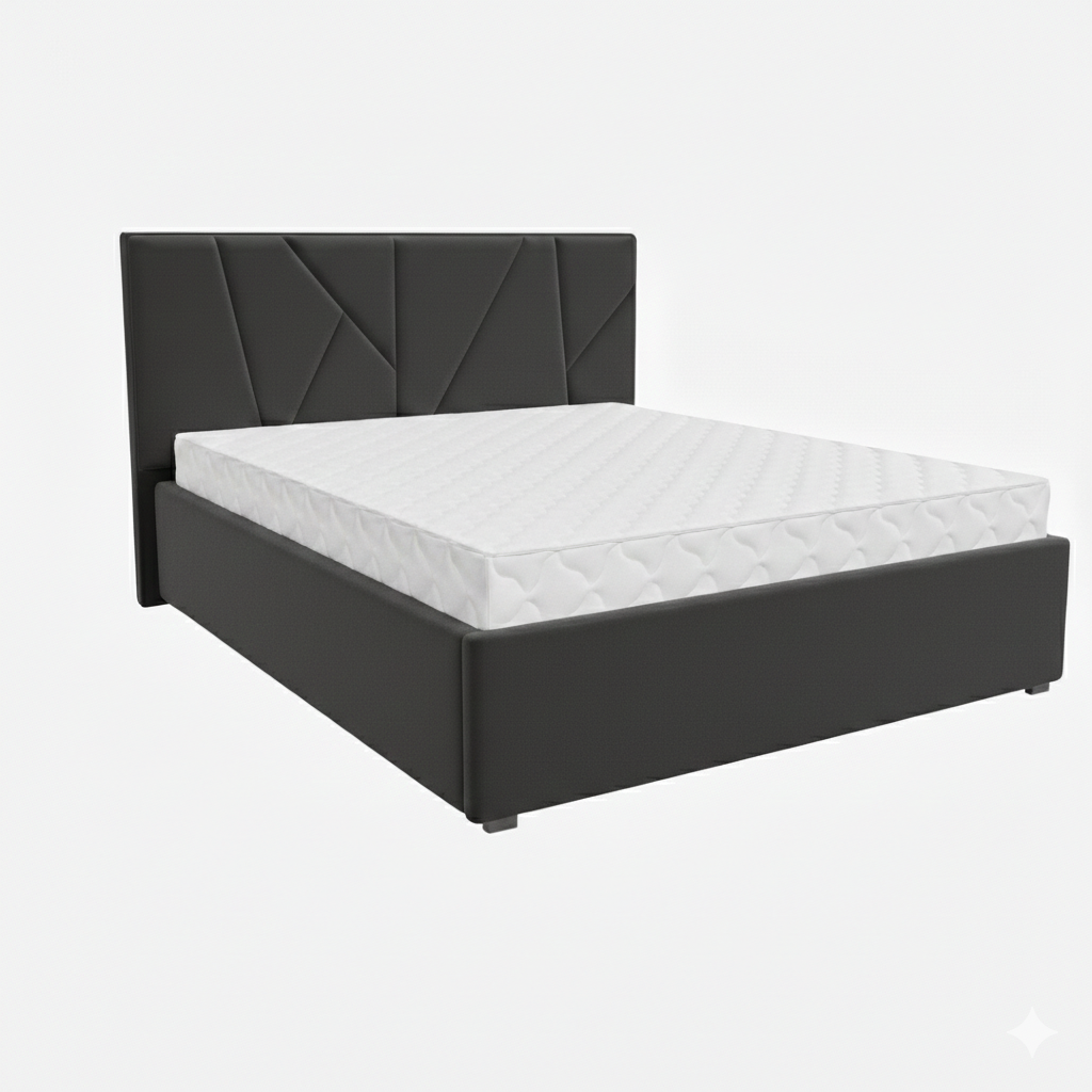 Кровать Рица-1 1,8*2,0 с П.М. Тк. Bremen 02 графит 4 кат  Апогей