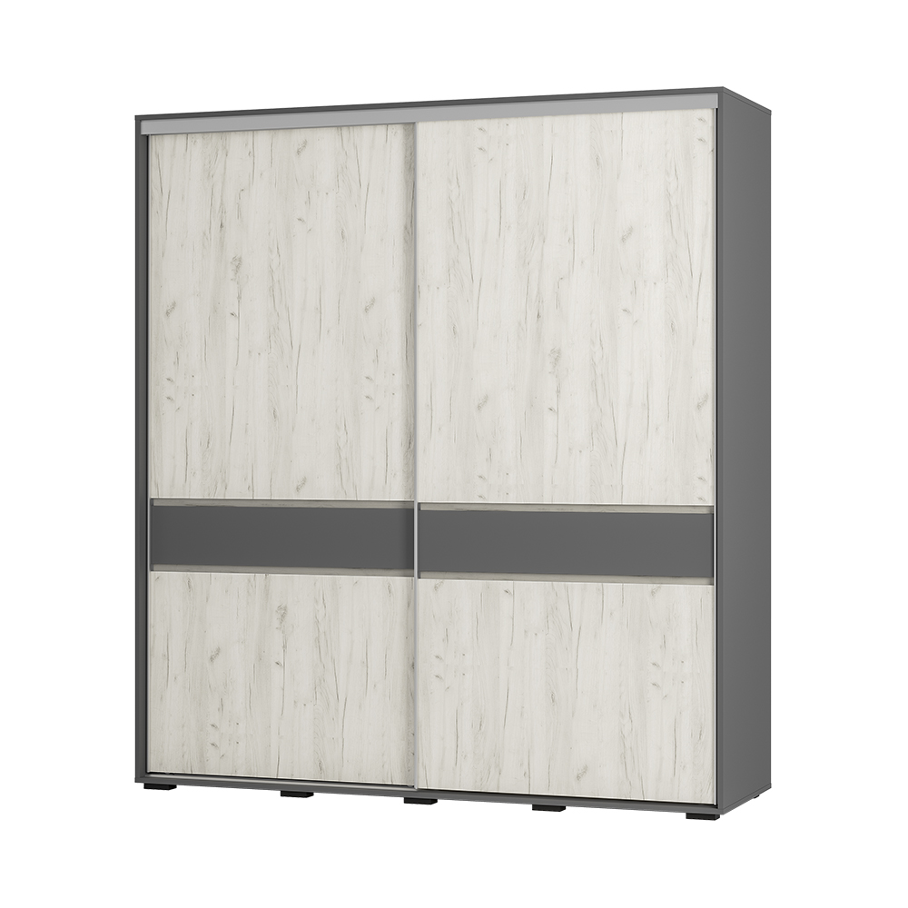 Шкаф-купе "Крафт-10" Графит/Крафт белый