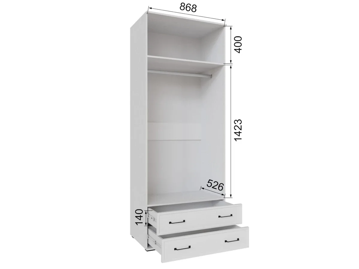 Шкаф Нельсон НШ-22 без зеркала белый