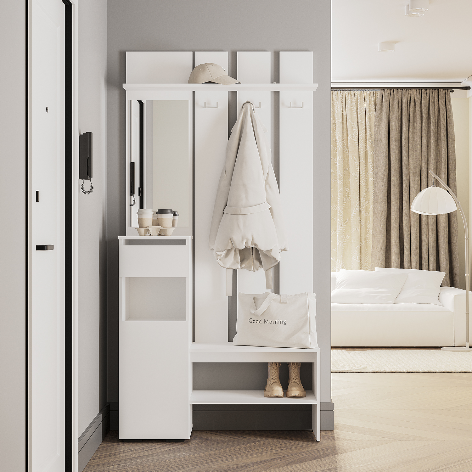 Прихожая "Мия" ПР-03 белый (белый)