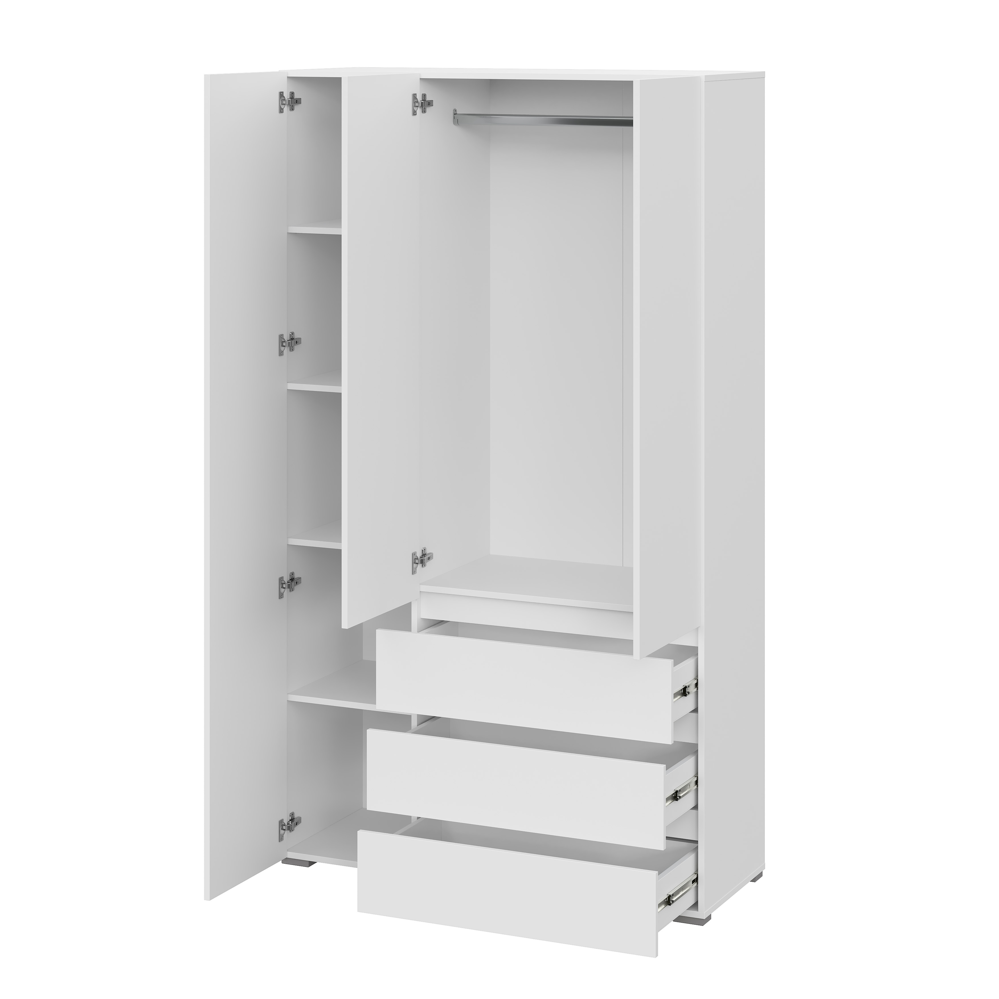 Люмо Шкаф с ящиками 3-х створчатый ШК 06 1200х2100х460 (БЕЛ/БЕЛ)