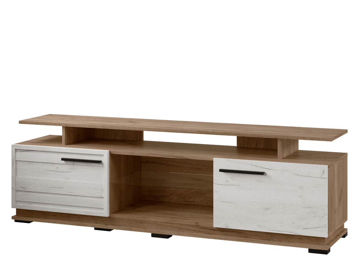 Гостиная Модена тумба ТВ МТ-2 Дуб крафт табачный/Дуб крафт белый