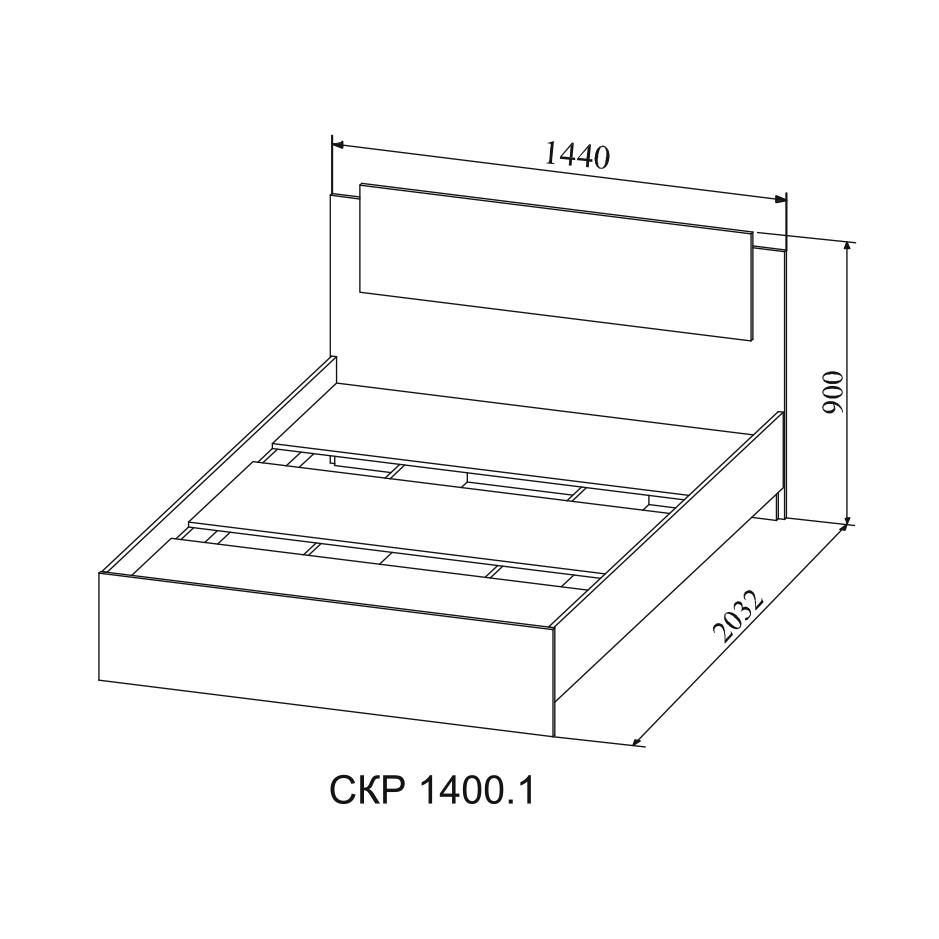МС Софи Кровать Сонома/Белый СКР 1400.1 NEW