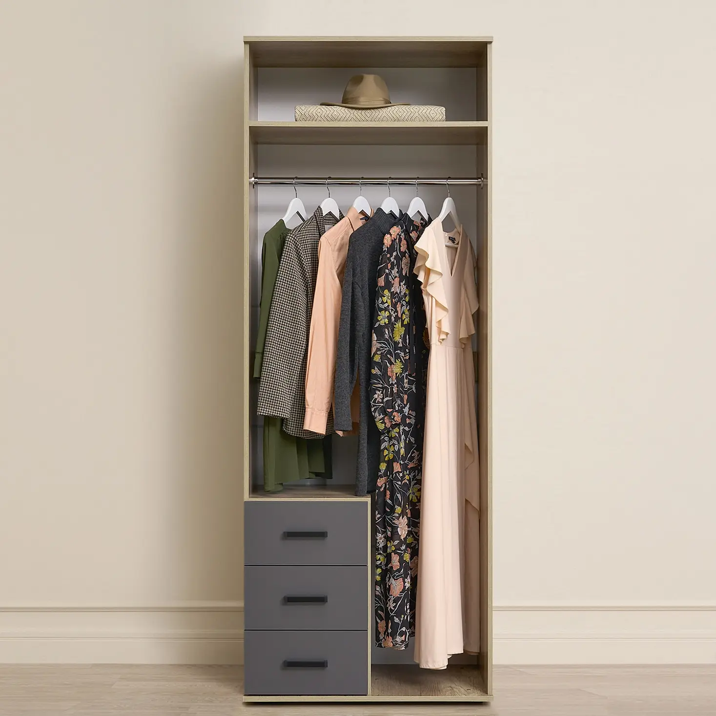 Шкаф 2-х створчатый "Вегас" ШК-03 дуб каньон/графит Шкаф 2-х створчатый "Вегас" ШК-03 дуб каньон/графит