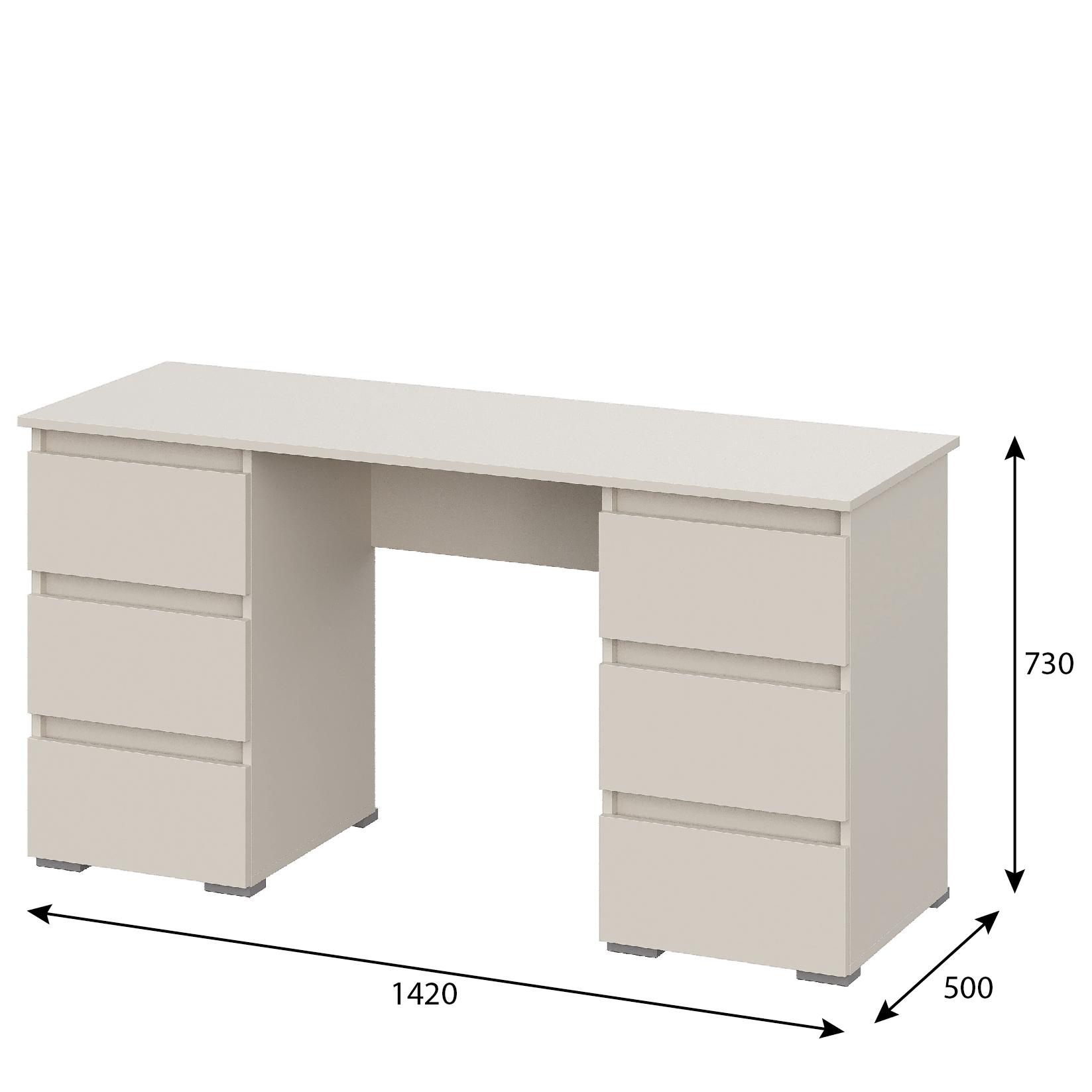 Люмо Стол с ящиками ПС 02 1420х730х500 (Кашемир)