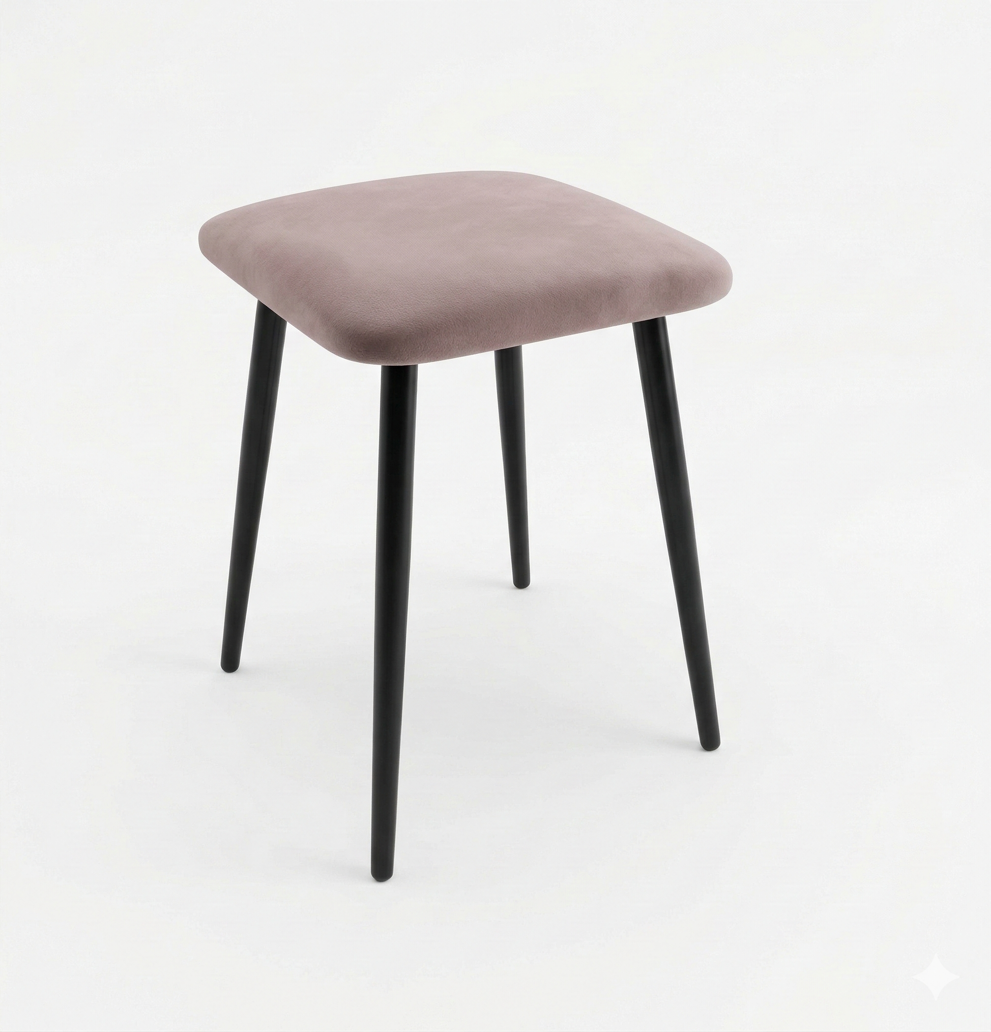 Табурет черный "Оскар" (Велютто 06) кремовый