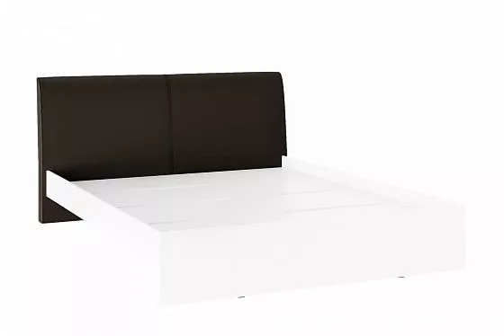Кровать "Доминика" 1600 белый/кожзам коричневый
