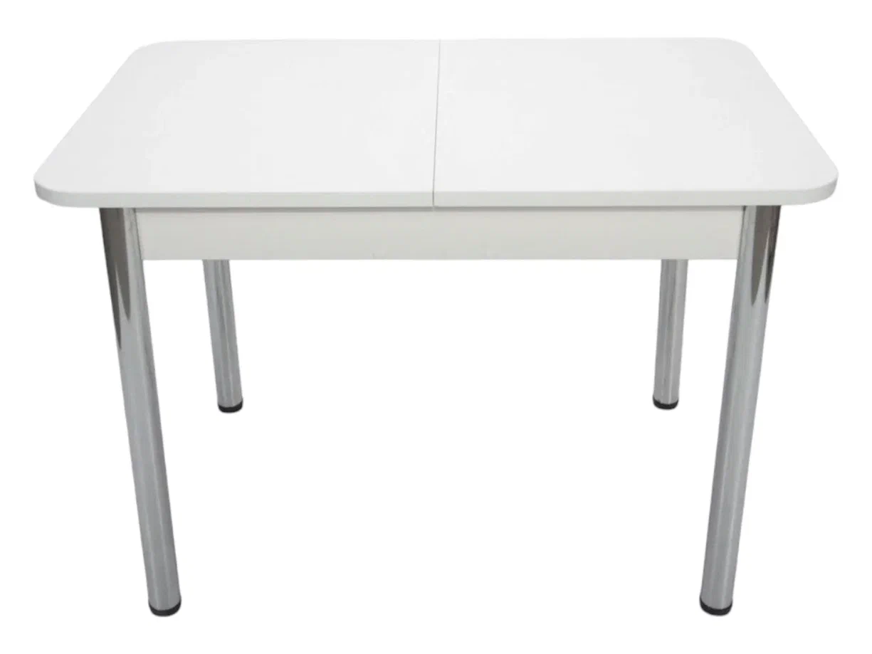 Стол Прямоугольный раздвижной 1100(1400)*700 ноги хром Белое Пл.L011 ТС Висма