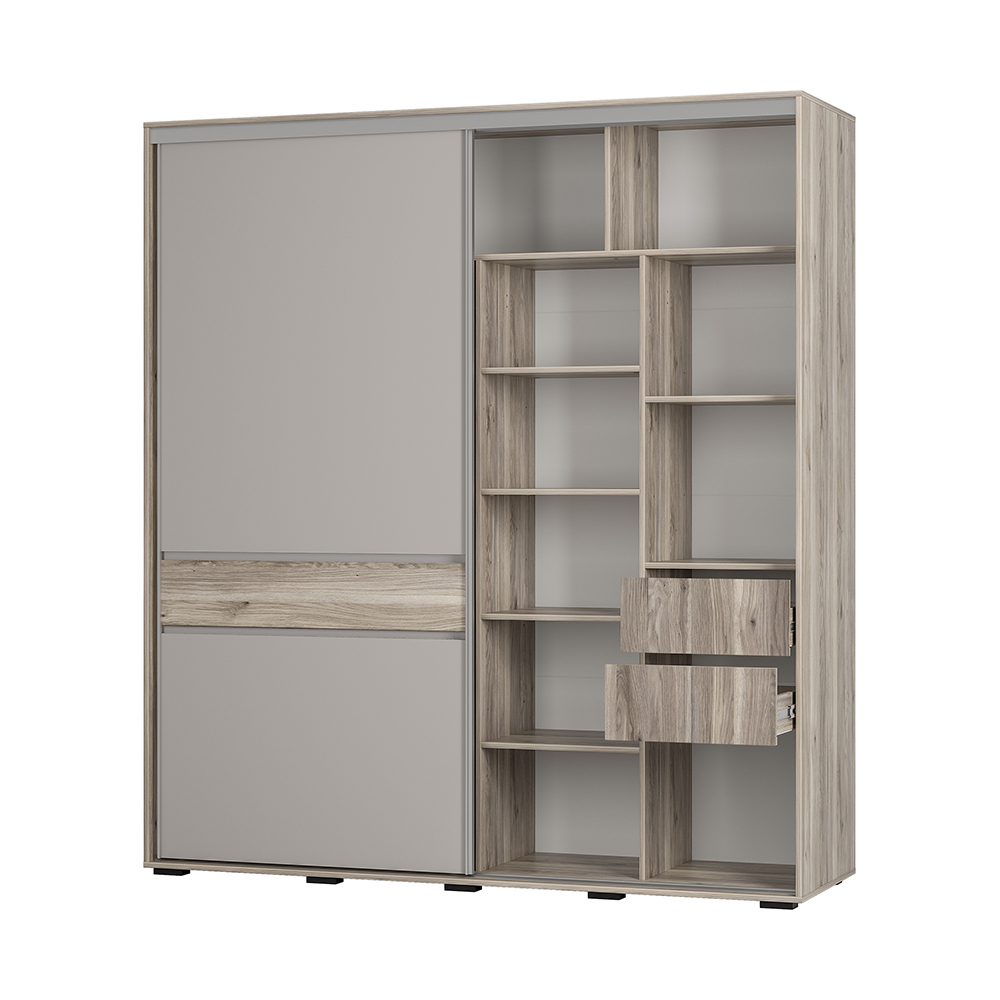 Шкаф-купе "Крафт-10" Дуб смоки/Кашемир