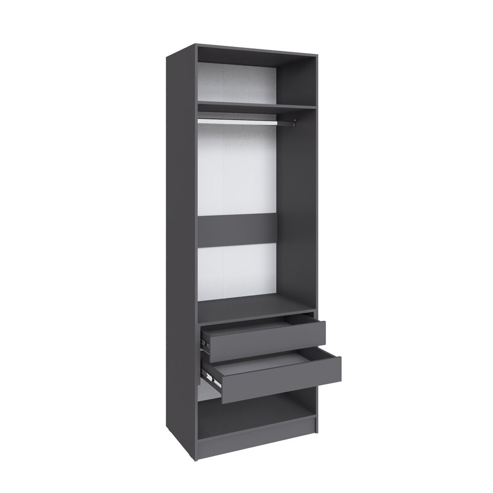 Шкаф Мадрид (0,8) с 2 ящ. с зеркалом графит серый Шкаф Мадрид (0,8) с 2 ящ. с зеркалом графит серый