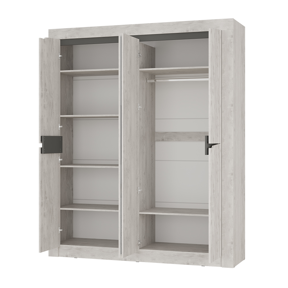 "Леонардо" ШК-14 Бетон пайн светлый/графит