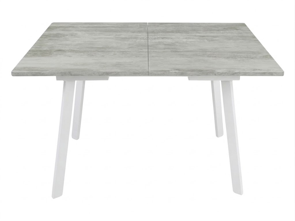 Стол Олимп раздвижной 1200(1530)*800 ноги лофт белый Белое Пл.7219 Мрамор грей Висма