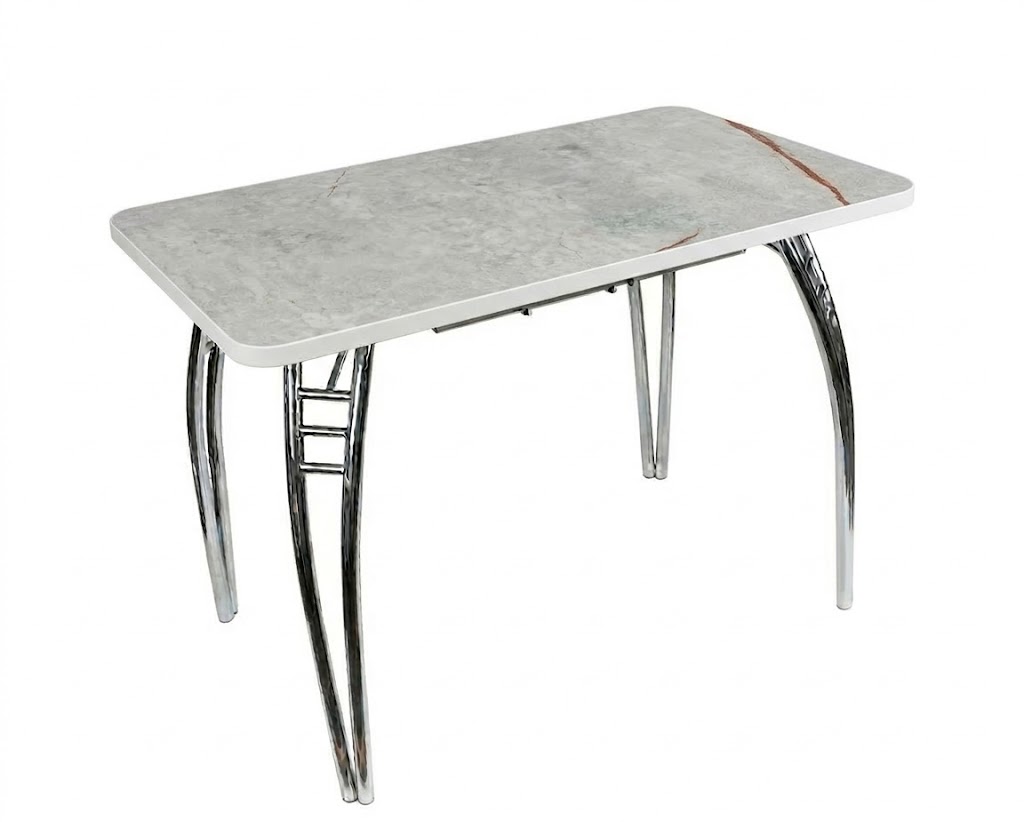 Стол Паук цельносварной раздв. БАБОЧКА 300мм (хром) Пл.Серый Каспий
