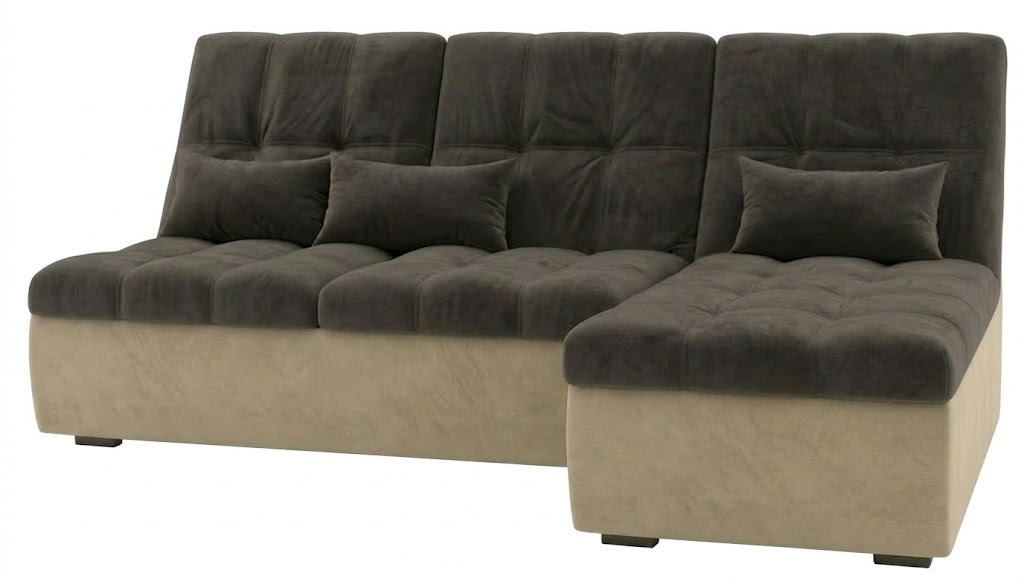 Диван угловой София-2 ДКУ-О латы Тк.Боска VL1912-05 мокко+Боска VL1912-03 слоновая кость 1 кат Апоге