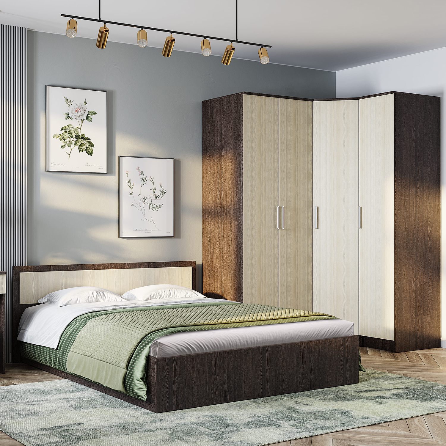 Кровать 1,2 м "Фиеста" венге/лоредо