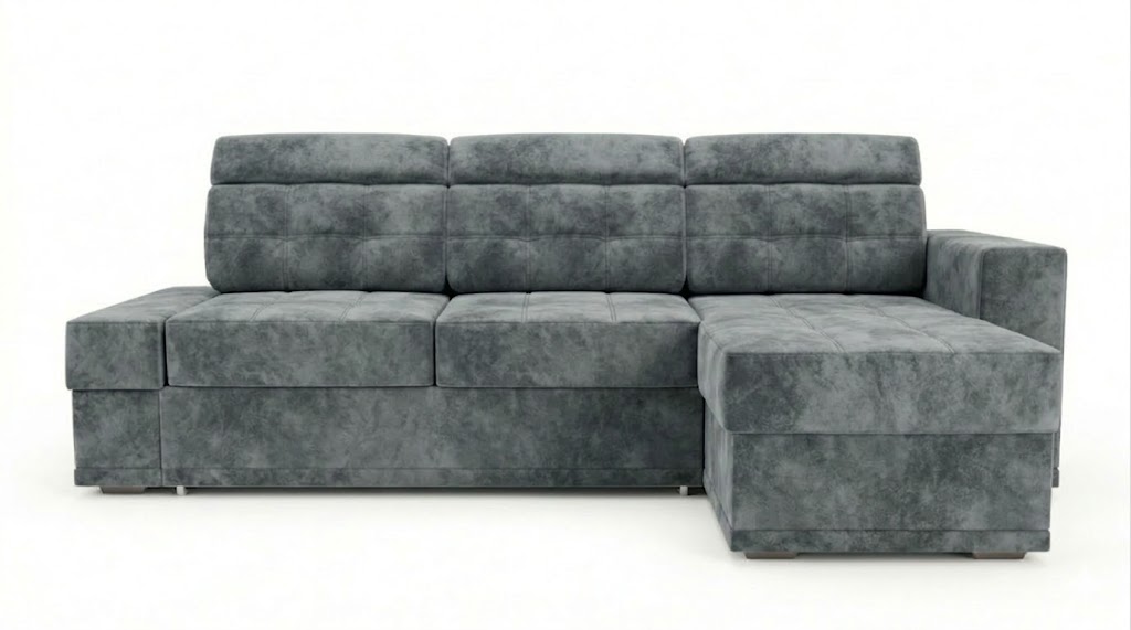 Диван угловой Мартин ДКУ-О с оттоманкой Тк.Катания VL-2101-17 серая дымка 1 кат Апогей