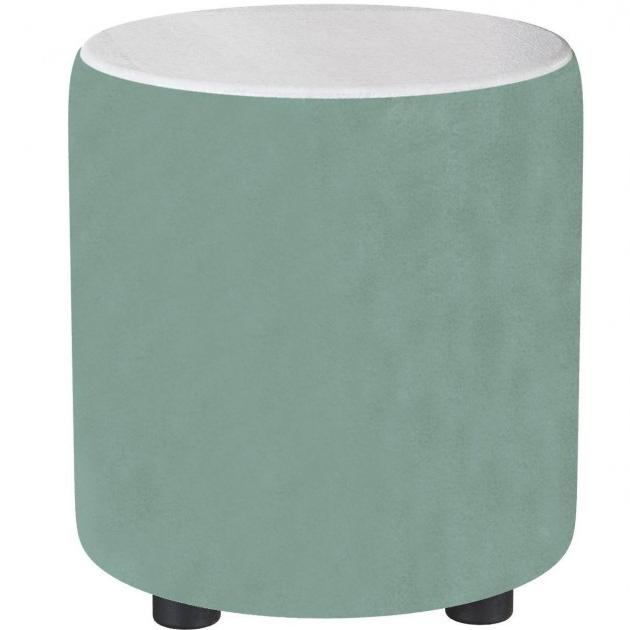 Пуф Пай мятный/мдф холст белый