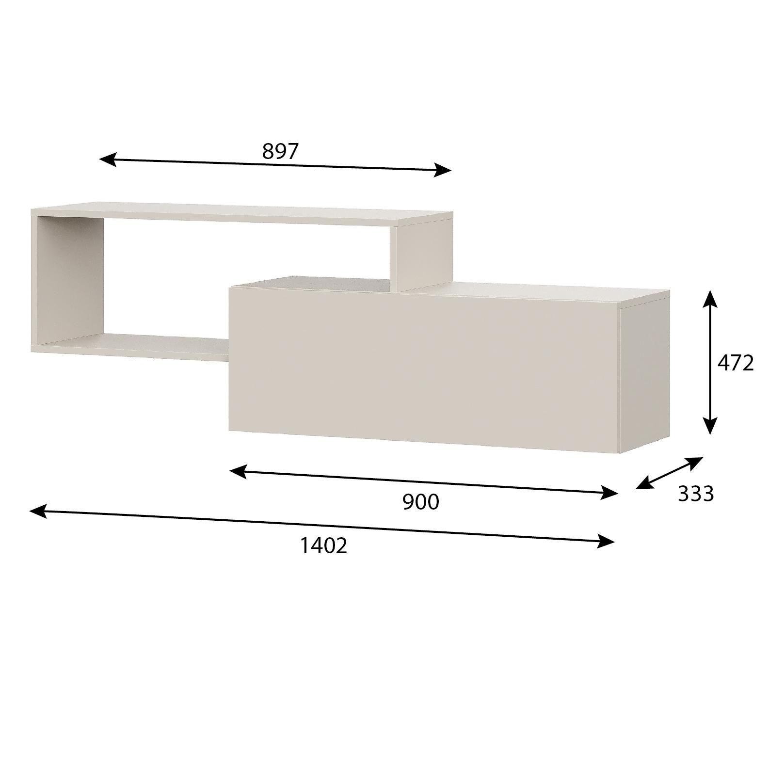 Люмо Полка навесная ПЛ 01 1402х472х330 (Кашемир)