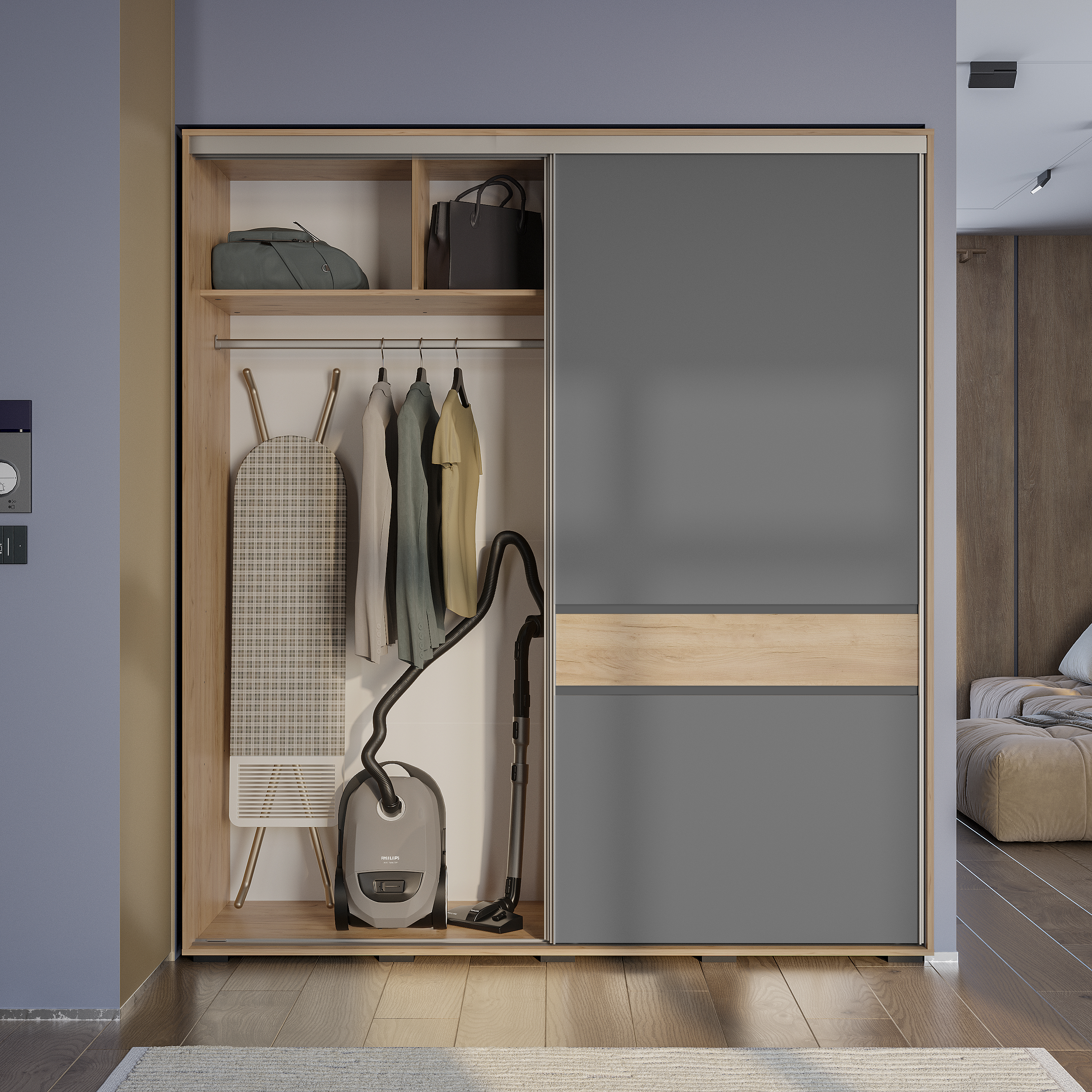 Шкаф-купе "Крафт-10" Крафт/Графит