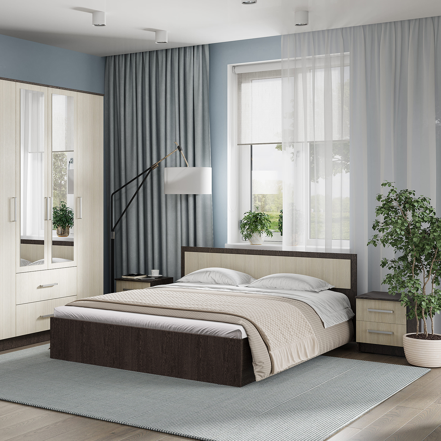 Кровать 1,6 м "Фиеста" (венге/лоредо)